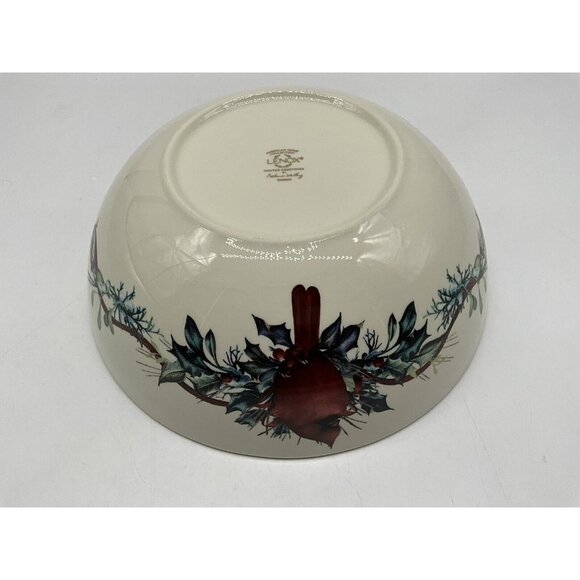 LENOX American Home Collection Winter Greetings 9 Inch Holiday BOWL Serveware - Picture 12 of 16